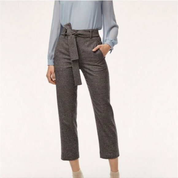 ARITZIA Wilfred Jallade Pants Tie Front High Rise Wool Blend Size 4 - Picture 1 of 9